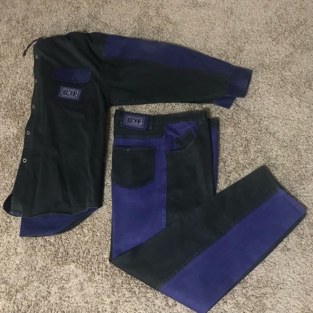 Vintage| Machine 90’s Brand| Jean Top/Bottom| Black/Purple